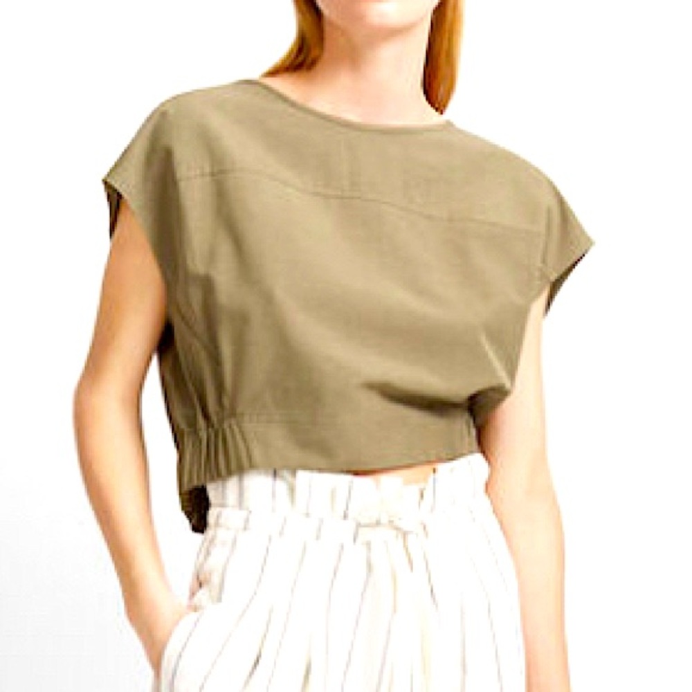 Club Monaco Linen Blend Crop Top